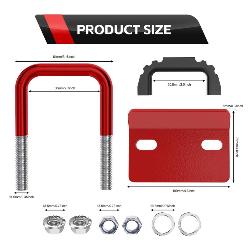 BHock Auto Anti Rattle Hitch Clamp, Hitch Tightener 2 Inch