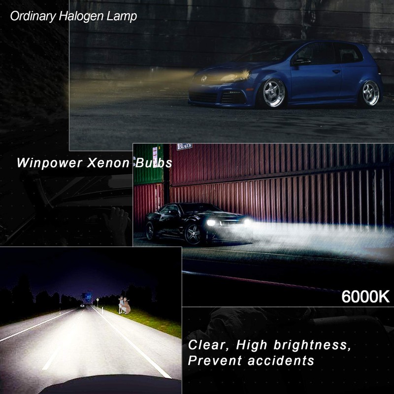 WinPower D1S HID Headlight Bulbs, 6000K 35W Xenon Replacement Lights,