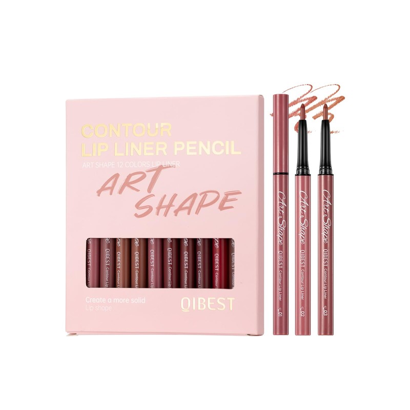 12PCS Matte Lip Liners Pencil Set, Nude Lip Contour Lipliner,