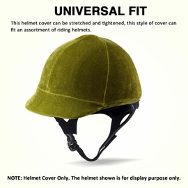 Harrison Howard Soft Stretchy Machine Washable Equestrian Riding Helmet Cover Classic Sleek Velvet Olive Green