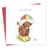 Twizler Get Well Soon Card Highland Cow - Get Well