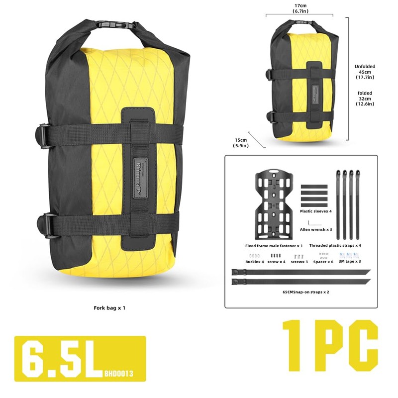 Rhinowalk Bike Front Fork Bag Waterproof Bicycle Pannier Bag 6.5L
