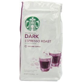Starbucks Dark Espresso Roast Ground Coffee, 12-Ounce Bags (Pack of 3)