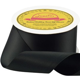 LEEQE Double Face Satin Ribbon 2 inch X 25 Yards Polyester Black Ribbon for Gift Wrapping Very Suitable for Weddings Party Hair Bow Invitation Decorations and More