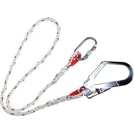 TOP LOCK Beaten retaining rope 150 cm, 1 large carabiner, 1 screw carabiner