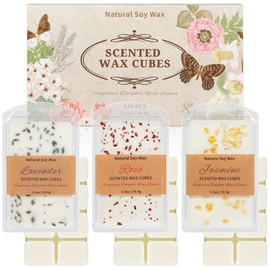 SCENTORINI Wax Melts, Premium Wax with Essential Oil, Natural Dried Flower, Rose, Lavender, Jasmine, Scented Wax Melts, 70.9g x 3, Christmas Gifts for Women/Men