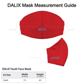 DALIX Youth Face Mask Washable Made in USA - Red XS (10 Pack)