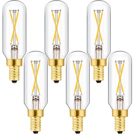 Leools E12 LED Bulb Dimmable 2W Equal 25 watt Light Bulb Soft White T6 T25 E12 Candelabra Bulb 25 watt for Chandeliers,Ceiling Fan,Pendant,Wall sconces AC120V 300LM e12 Light Bulb 6Pack