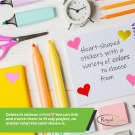 Royal Green 19mm Pastel Purple Valentine Heart Stickers – Permanent Heart Labels for Treat Bags, Gift Seals, Cards & Crafts – Easy Peel & Stick - (4320 Pack)