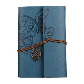 Leder-Tagebuch, nachfüllbar, klassisch, geprägt, Retro-Anhänger, Spiralbindung, Notizbuch für Reisetagebuch, Damen, Herren, Geschenke, Dunkelblau