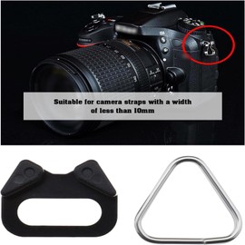 JCZD 4 Pairs Camera Lug Ring Shoulder Strap Triangle Split Ring Adapter with Plastic Cap Compatible with Leica Compatible with Panasonic Compatible with Fuji