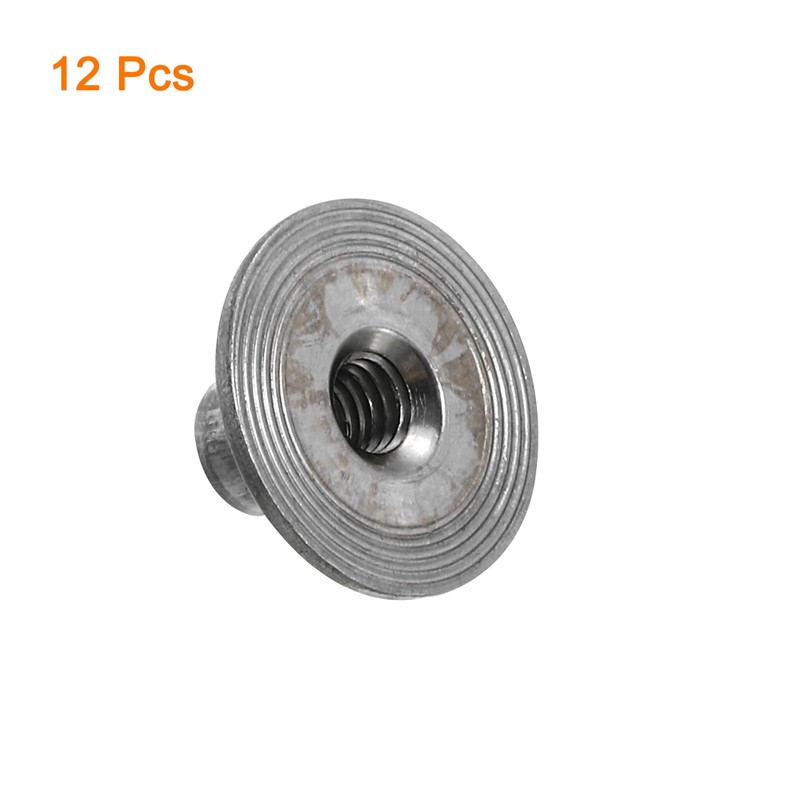 uxcell M4 T-Nuts, 12pcs Carbon Steel Tee Nut Round Base