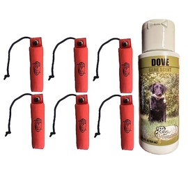 HuntEmUp Ultimate Dove Dog Training Scent - with 3" Orange Canvas Bumpers (Qty:6)