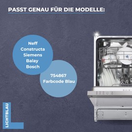 Lichtblau Door Hinge Springs 128 mm x 23 mm + Pulls 315 mm I 00754867 754867 Colour Code Blue I Door Spring Dishwasher I Dishwasher Replacement Parts for Neff Constructa Siemens Balay Bosch