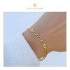 IMPERO JEWELRY Esclava Pulsera Tejido Figaro Unisex Oro Laminado 4mm