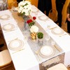 NALVXIN 12" x 72", 4 PCS, Silver Glitter Disco Table