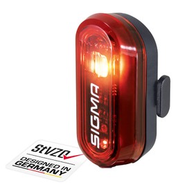 SIGMA Curve | luce posteriore per bicicletta alimentata a batteria fino a 400 m e 29 ore di illuminazione | installazione senza attrezzi | luce per bicicletta resistente alle intemperie