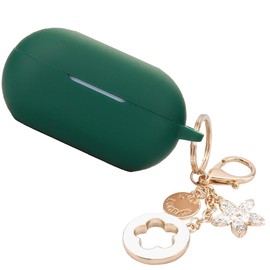 Case Compatible with Beats Solo Buds Earbuds, Soft Silicone Shockproof Skin Cover with Cute Bling Keychain Accessories for Men Women, Protective Cover with Carabiner