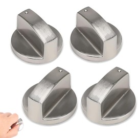 Jidyllic Gas Hob Knobs Silver,4 Pcs Gas Hob Knobs Gas Stove 6MM Universal Cooker Hob KnobsReplacement Metal Gas Hob Switch for Kitchen Cooker Gas Stove Oven Cooktop