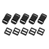 METALLIXITY Side Quick Release Buckle (10-11mm/0.4"-0.43") 5Pcs, Plastic Adjustable Buckles