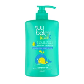Suu Balm Kids - Soothing Moisturiser Cream Body Wash - Eczema, Psoriasis, Dry, Sensitive Skin Treatment (840ml)