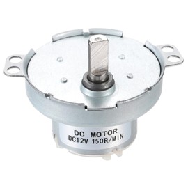 sourcing map Slow Speed Motor JS-50T D-Shaft Gear Electric Motor, 12V DC 150RPM Motor CW/CCW D Shaft DC Motor Large Torque for 3D Printer Filament Rotating Display Stand
