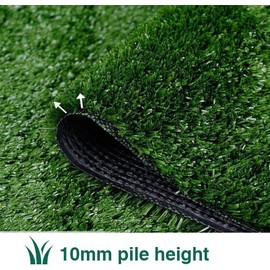 Artificial Grass Turf Lawn 9 Feet x 11 Feet, 0.4" Pile Height Indoor Outdoor Rugs Synthetic Grass Mat Fake Grass