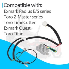 Voltage Regulator with Harness Replaces 136-7879 Compatible with Exmark Quest Radius E/S Series and Toro TimeCutter/Titan/Z-Master