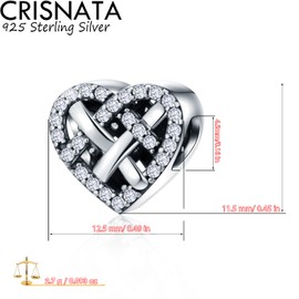 925 Sterling Silver Valentine's Day Charms, Magnolia, Love Knot I Love You to the Moon and Back, 4 Leaf Clover, Rose Flower Beads, Fits European Charms Bracelet, Gifts for Girlfriend/Wife, Sterling