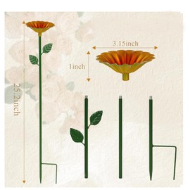 Garden Bee Watering Station,Ompinda 3 Pack 25 x 2.6 Inch Flower Shape Metal Bee Feeder Cups Butterfly Drinking Bowl for Outdoor Garden Yard Decor