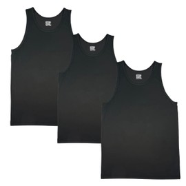 32 Degrees Comfort Mesh Tank Top, 3 Pack, Large Black