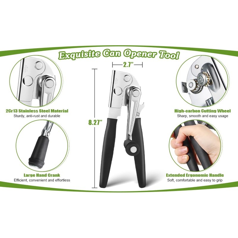 Crank Handle Commercial Can Opener - Heavy Duty Manual Can