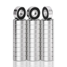 RASKOO 30PCS High-Performance Steel 608 2RS Bearings Smooth & Noiseless Double Rubber Seals 608 Bearing Effective Dust & Moisture Protection