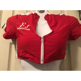 FJ swimsuit plunging neck line with zipper front Brazilian bikini set - red