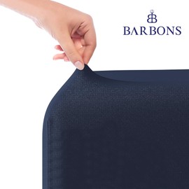 BARBONS Fitted Sheet 160 x 200 cm - 100% Cotton Fitted Sheet Oeko-Tex Certified Bed Sheet Jersey Bedding and Duvet Cover for Box Spring Bed and Thick Mattresses up to 25 cm - Navy 160 x 200 cm