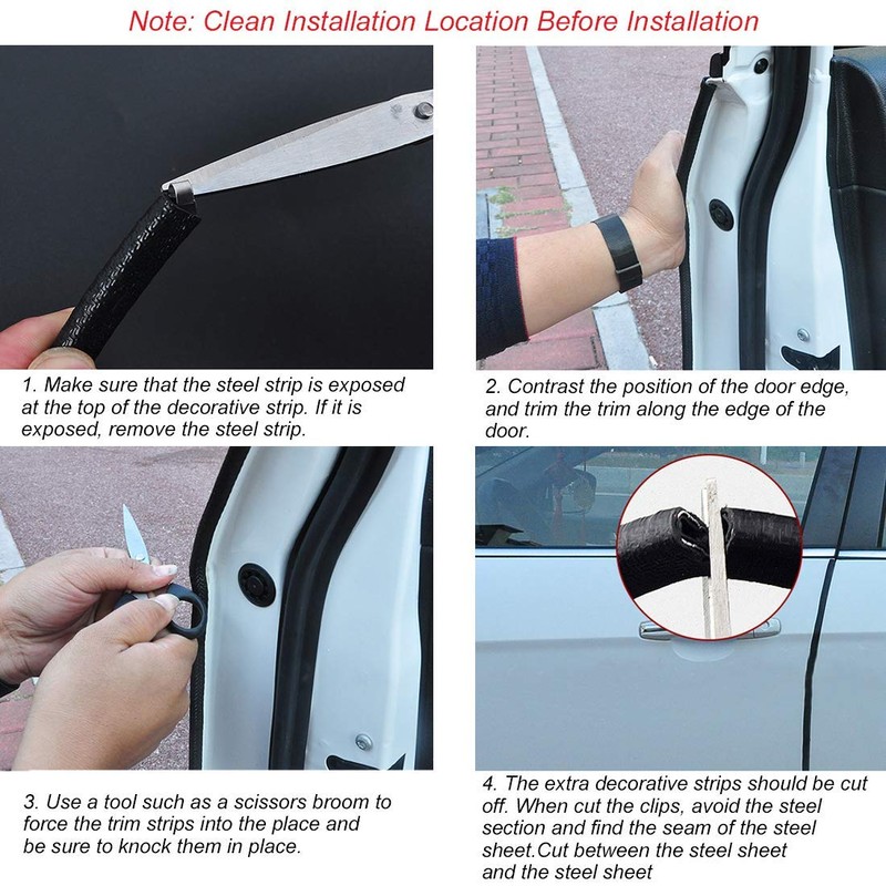 Car Door Edge Guards, Universal Rubber U Shape Car Door