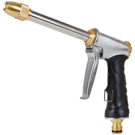 LIANRAN Water Hose Nozzle Long Rod Garden Hose Nozzle Heavy Duty metal Brass sprayer 360° Rotaing spray gun for car wash, Plants and Lawn,Patio Gardening, Pets Shower