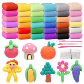 Air Dry Clay, 36 Colors Ultra Light Modeling Clay for Kids with Tools, Polymer Clay, Soft & Stretchable, No Need to Bake, Colorful DIY Clay Gift for Age 3 4 5 6 7 8+ Years Old Boys Girls