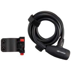 Force 80015 Coil Wire Lock for Bicycles, Black with Bracket, Wire Diameter 0.4 inches (10 mm) x Length 70.9 inches (180 cm)