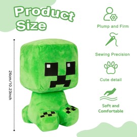 YCVBCY Minnecraft Plush Toy Minnecraft Cuddly Toy Plush Toy Figures Soft Toy Collectable Gift for Fans for Children from 3 Years - 26 cm