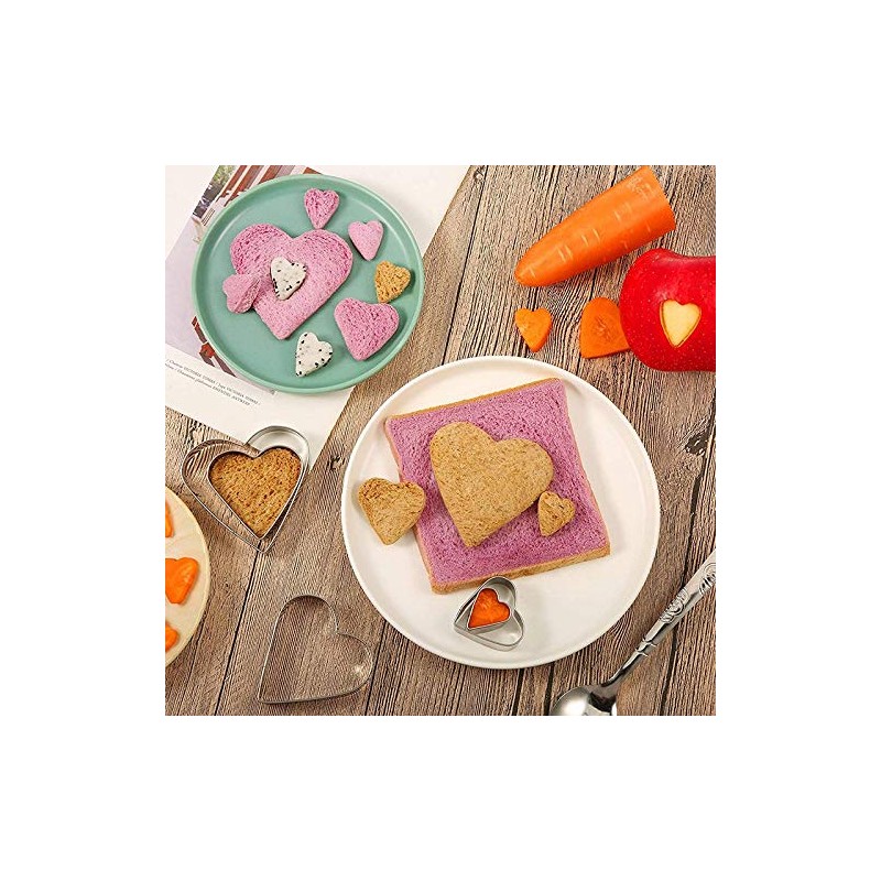Plouluyt 5 Piece Heart Shape Cookie Cutter Set Valentine Cookie