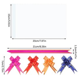 100PCS Clear Cellophane Treat Bags 5.9" X 7.8" Clear Resealable Flat Cello Bags for Sweet Party Gift Home with 100PCS Colorful Pull Bows