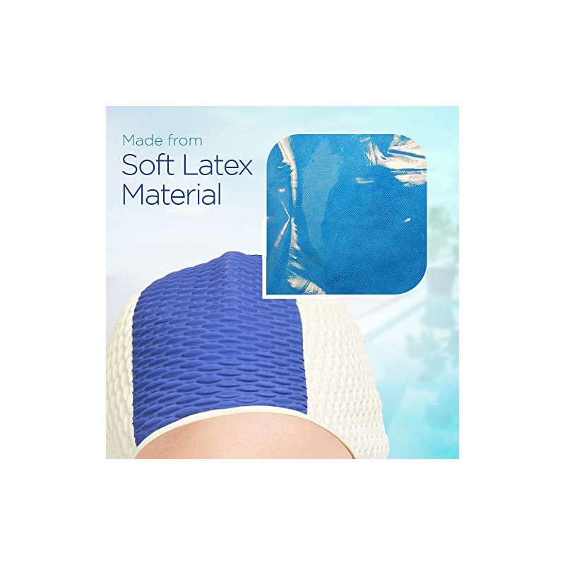 BEEMO Swimming Caps for Women Two-Tone - Light Blue