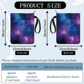 craspire Book Cover with Zip Stars in Space Waterproof Canvas Bag Double Sided Covers for Book Lovers Hardcover Notebook Bible Diary Textbooks Paperbooks Students