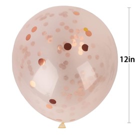 FeiWen 12 Inch Party Balloons, Chrome Metallic Balloons, Confetti Balloons,Set for Party or Arch Wedding Decoration & Anniversary Decoration, Graduation Party, Baby Shower (Rose gold 2)