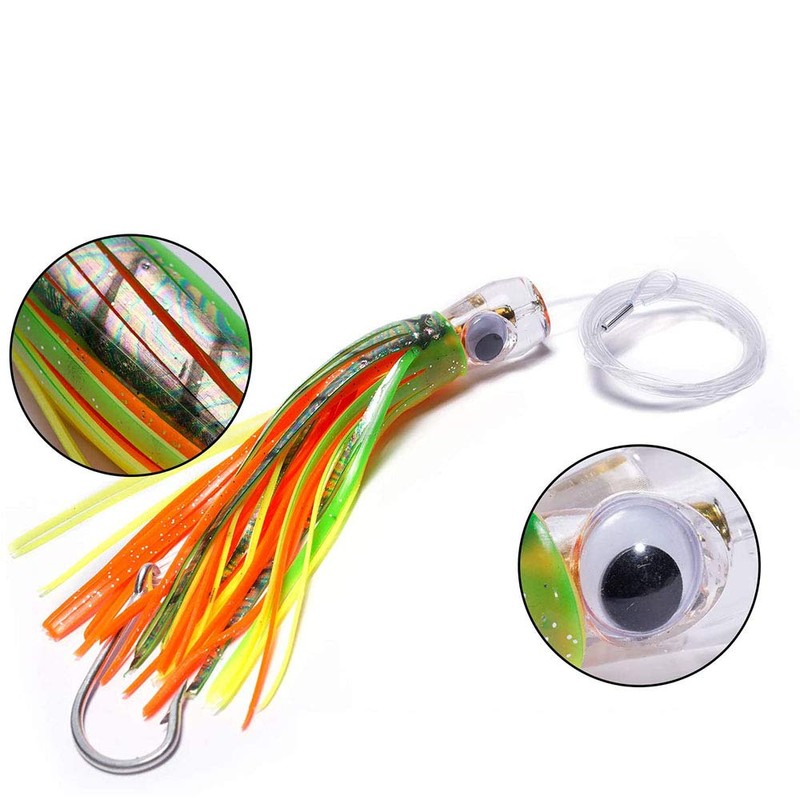 ANCLLO 6pcs Tuna Mahi Dolphin Durado Wahoo Octopus Fishing Lures