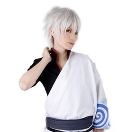 Cool Mens Boys Short Straight Hair Party Male Heat Resistant Cosplay Wig Silver Grey