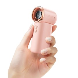 SWEETFULL Handheld Turbo Fan, 100-Speed Mini Fan with Digital Display, 12H Rechargeable Cooling, Portable for Travel & Outdoor Pink