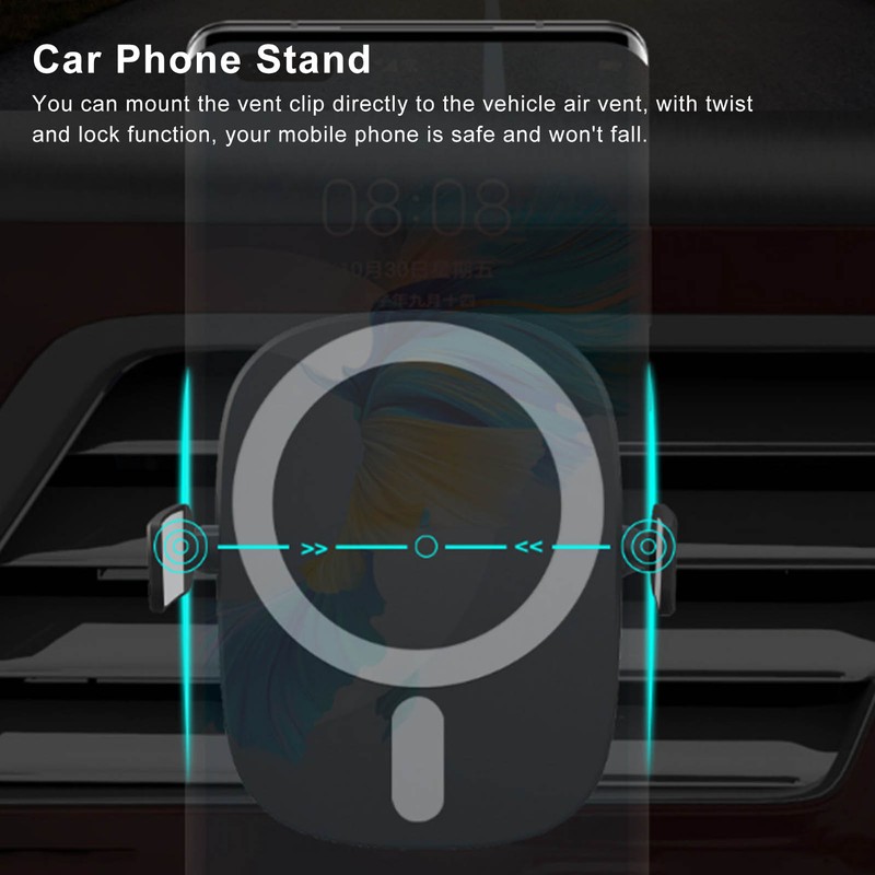 Wireless Car Charger 15W 360° Rotation Magnetic Universal Air Vent