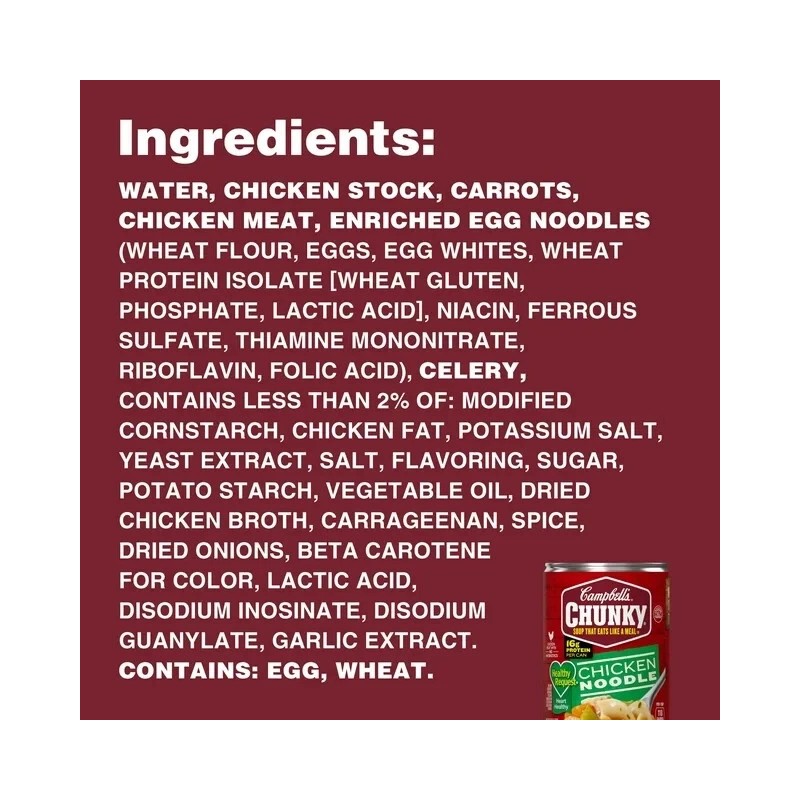 Campbell's 4 Cans Campbell's Chunky Soup Healthy Request Chicken Noodle